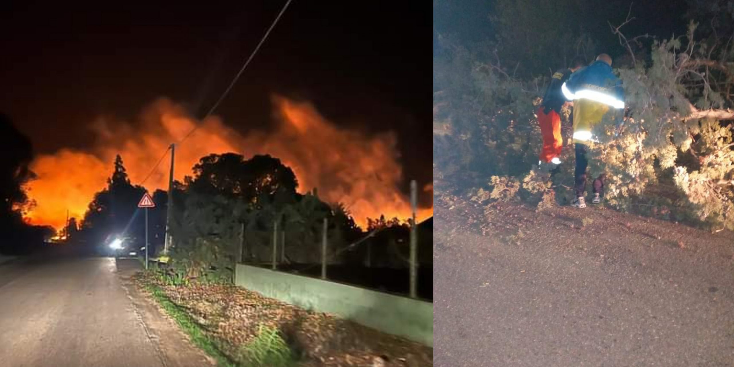 Maltempo a Capoterra, cade un albero in mezzo alla strada