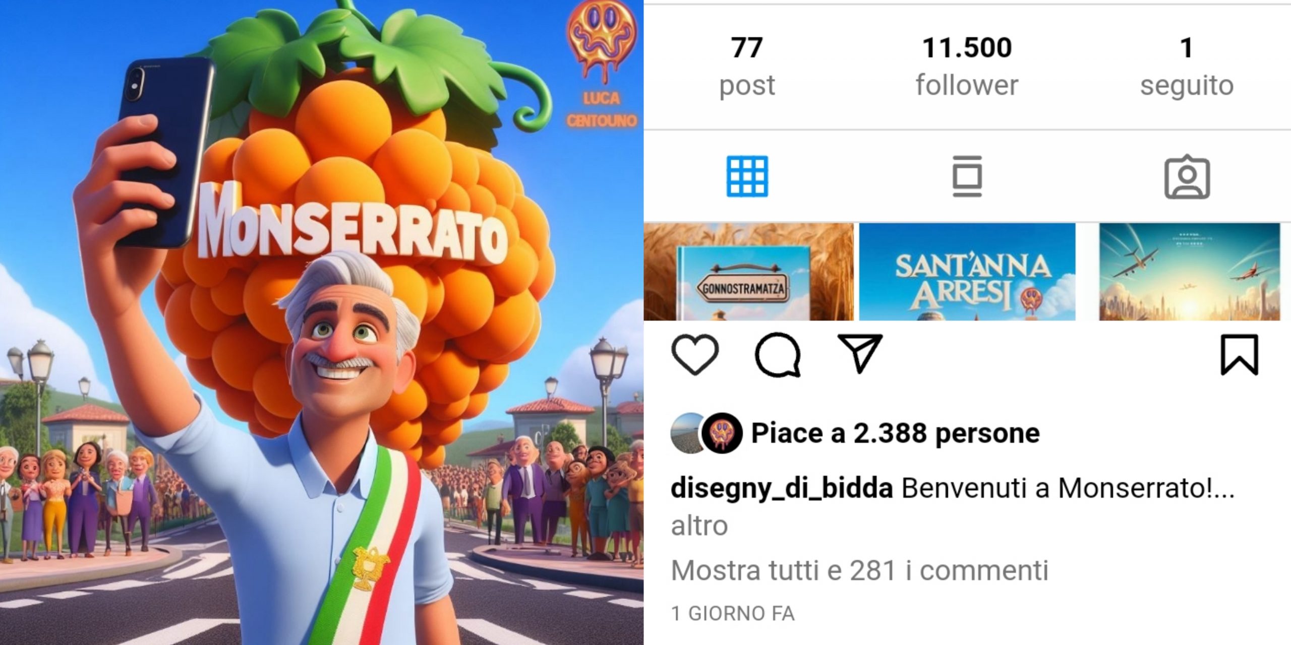 Un selfie che spopola, Luca Meloni invitato dal sindaco di Monserrato