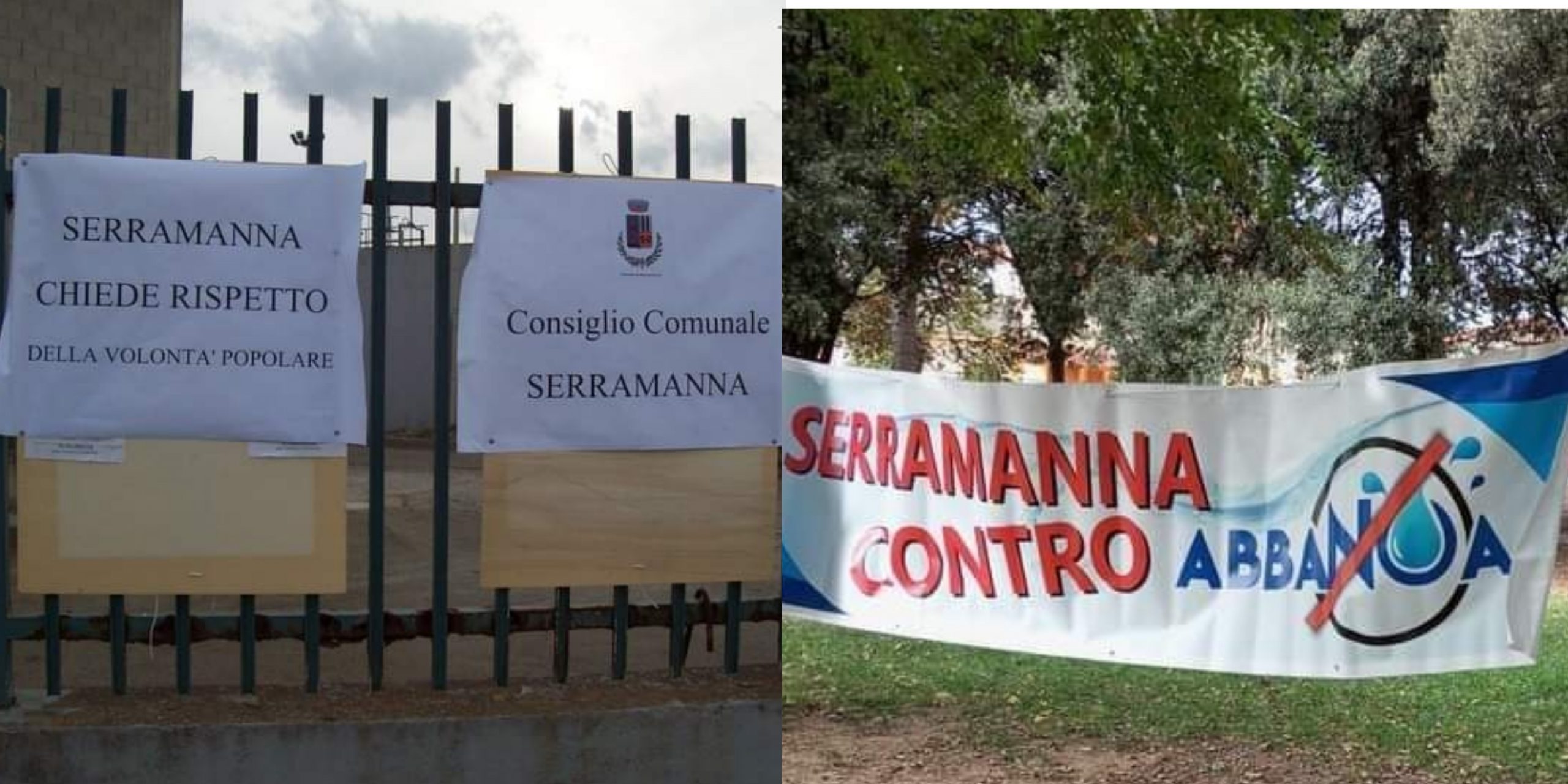 Protesta a Serramanna contro il passaggio della gestione dell’acqua ad Abbanoa