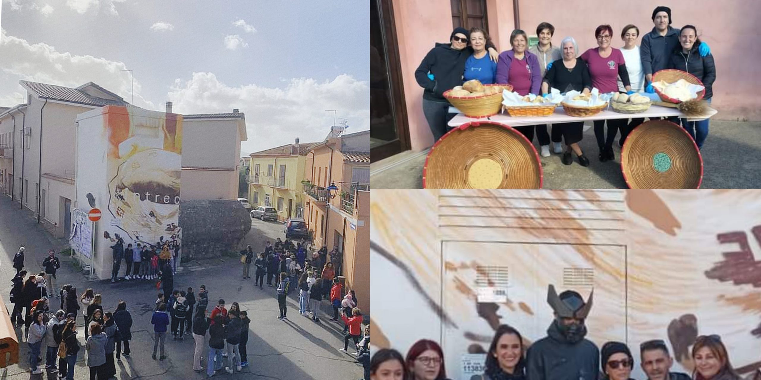 Domusnovas, nuovo murale in paese: “Intrecci” raffigura un tozzo di pane