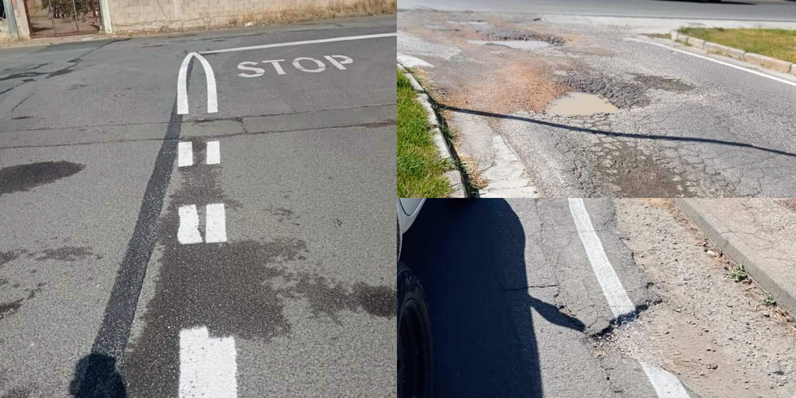 San Sperate, quella strana segnaletica orizzontale nella zona industriale