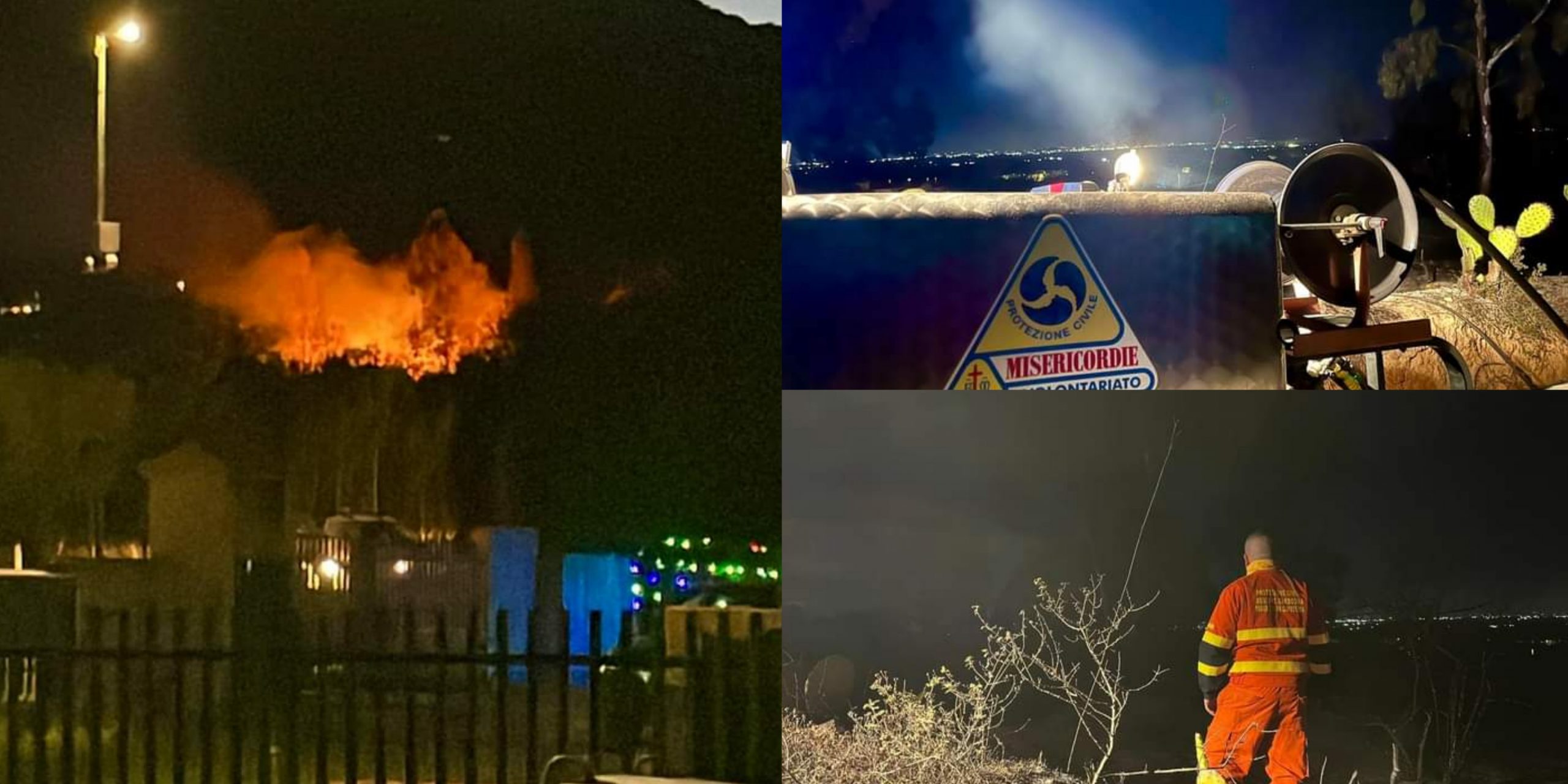 Incendio nella comunità montana ieri sera a Capoterra