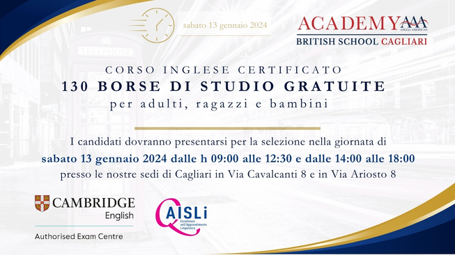 Inglese a Cagliari: 130 borse di studio gratuite
