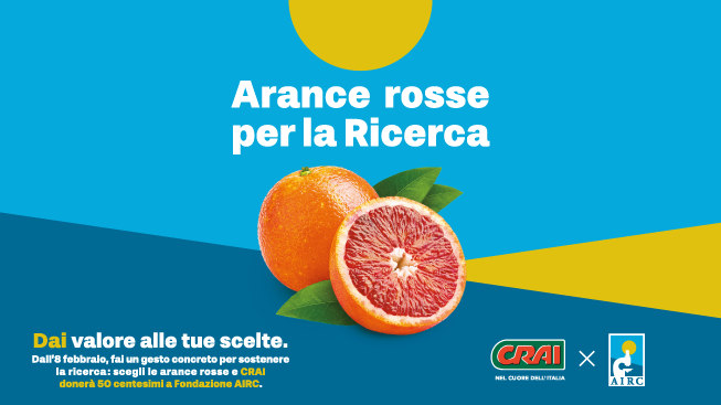 Crai al fianco di Fondazione Airc nella campagna “Arance rosse per la ricerca”