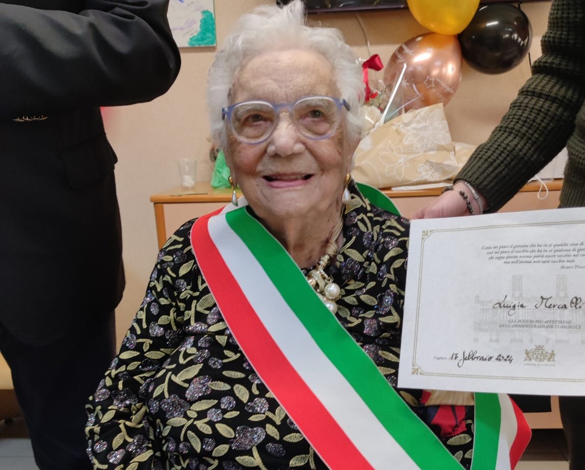 Festa a Cagliari per le 109 candeline di Luisetta Mercalli