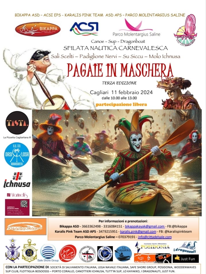 Pagaie in maschera a Cagliari