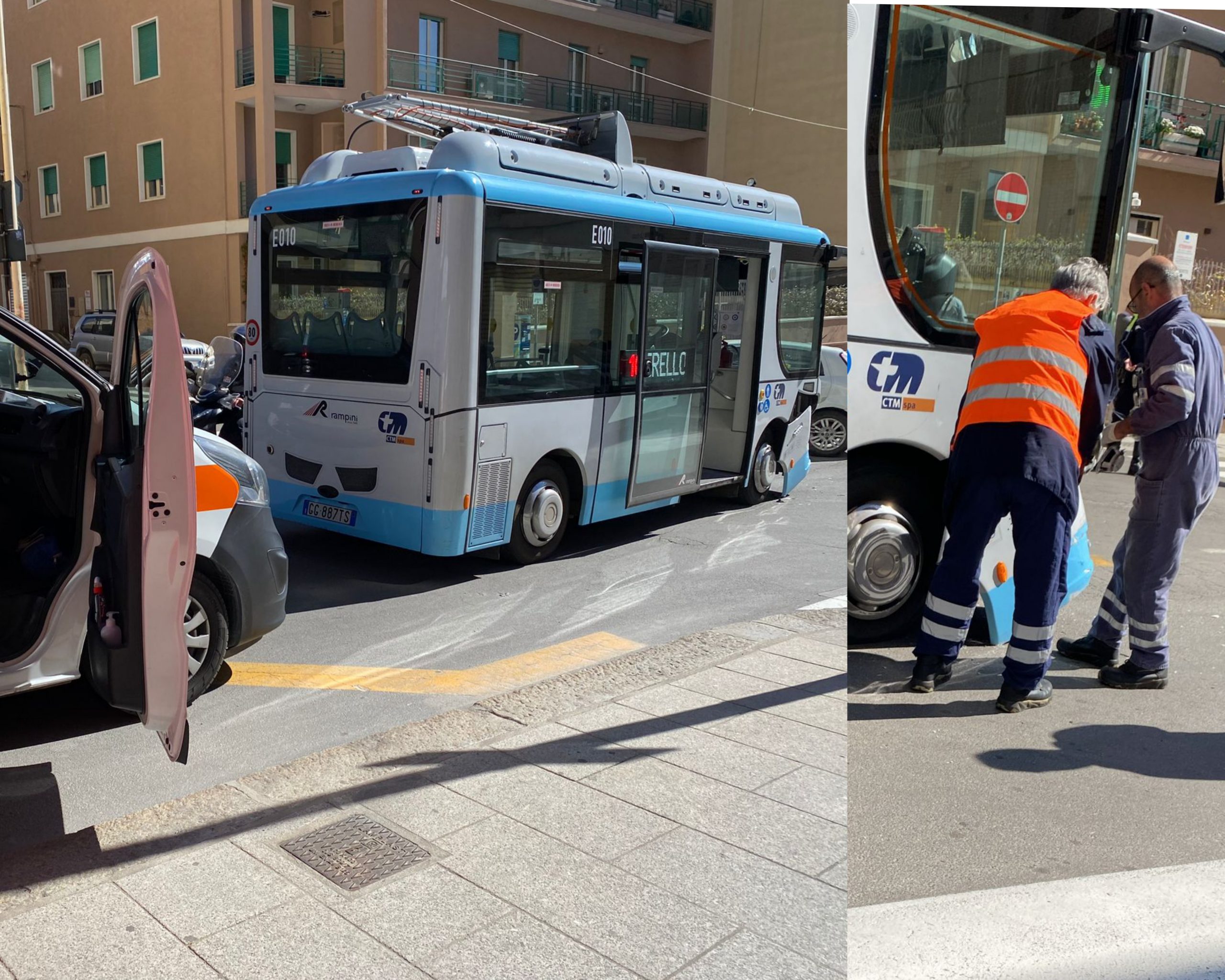 Scontro bus-auto all’incrocio tra via Alghero e via Lo Frasso a Cagliari, un passeggero ferito all’ospedale