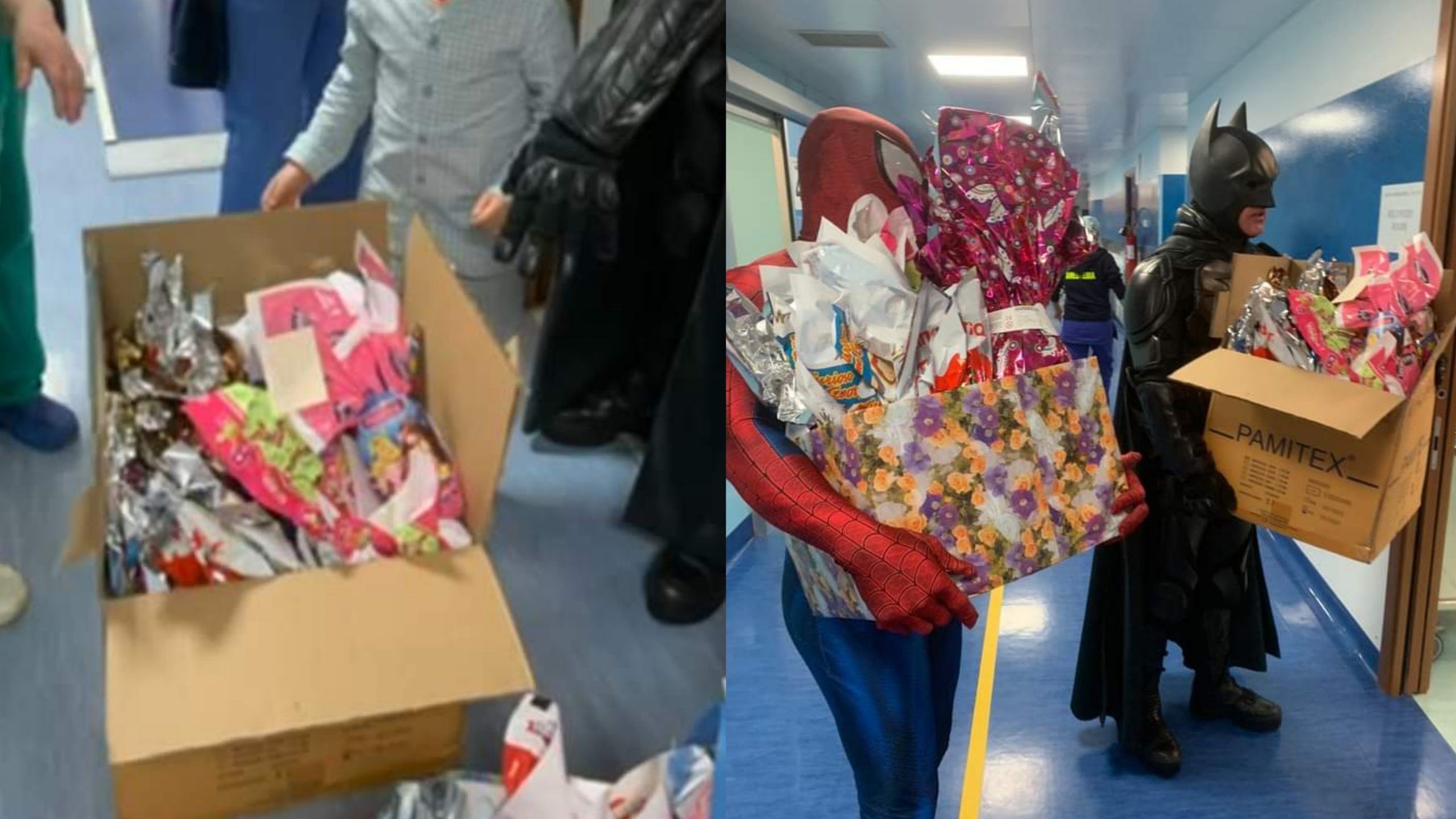 Super eroi al lavoro per distribuire centinaia di uova di cioccolato nei reparti pediatrici sardi