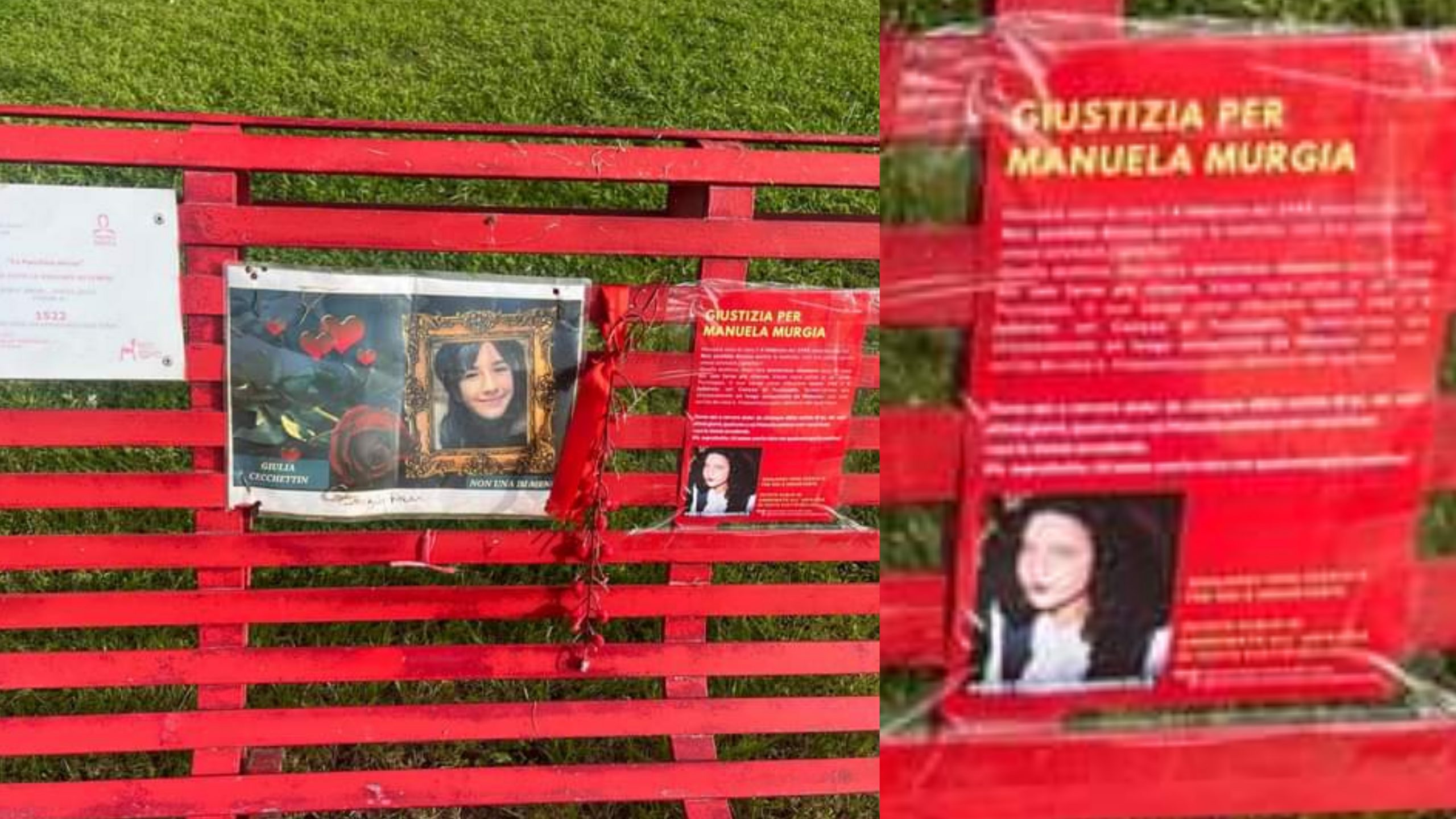 Cagliari, nella panchina rossa a Monteclaro anche la foto di Manuela Murgia