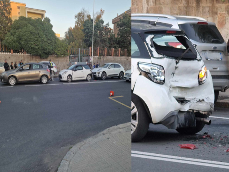 Cagliari, tamponamento a catena a Pirri: tra le 4 auto coinvolte anche una Porsche