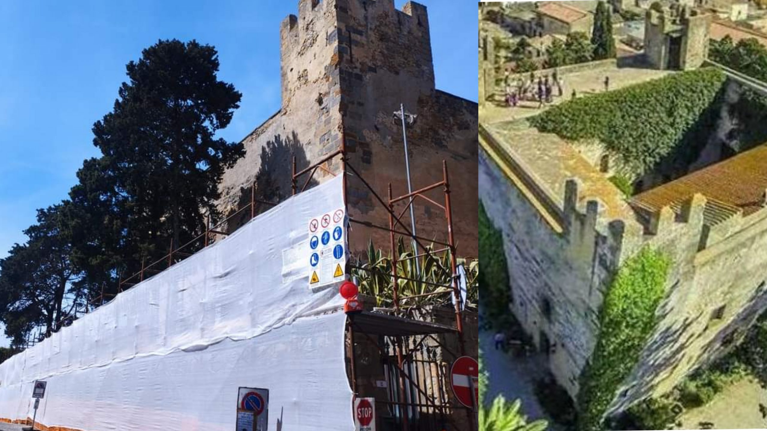 Sanluri, le mura della fortezza medievale in restauro