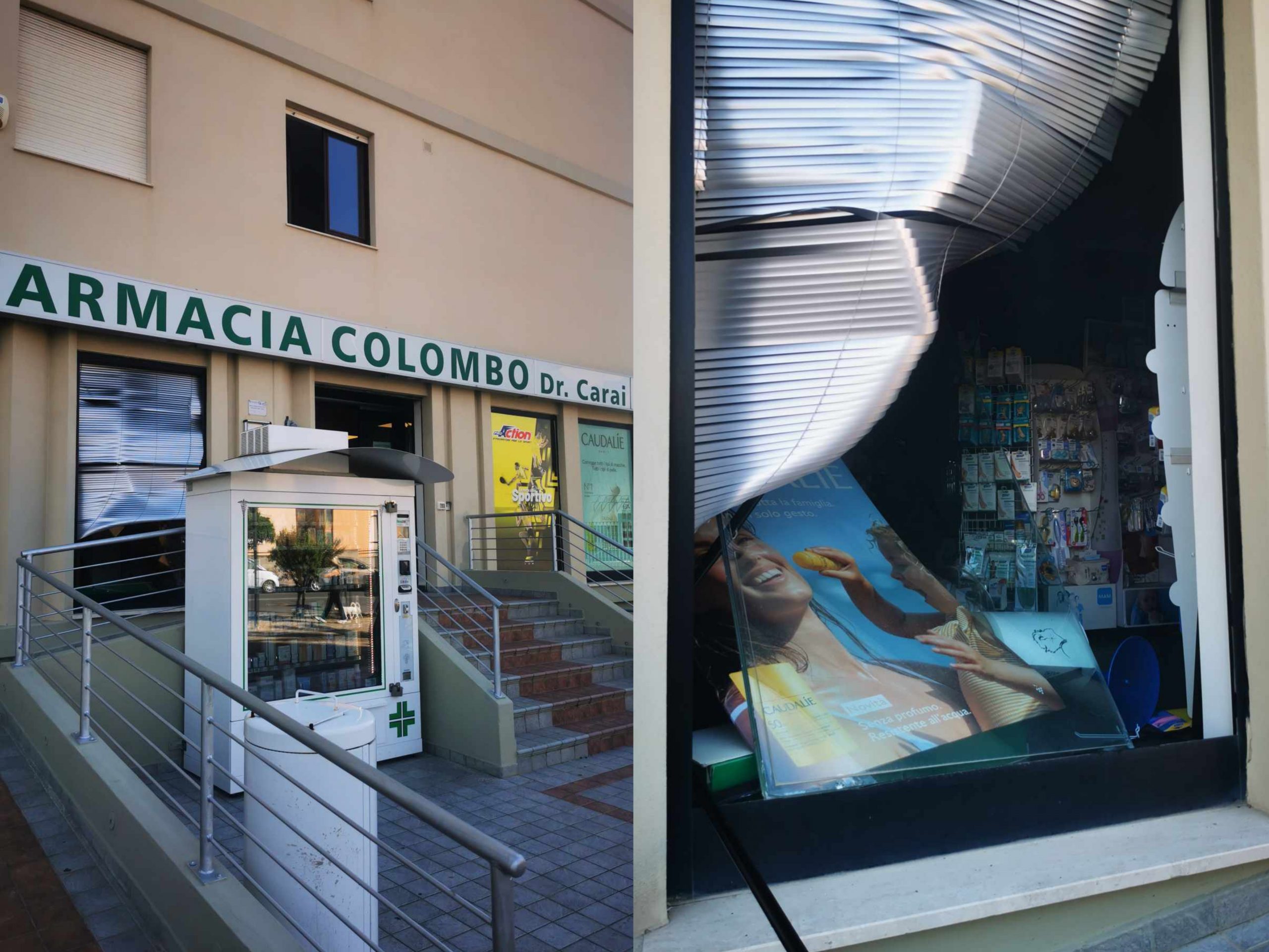 Ladri sfortunati a Quartu, forzano la vetrina di una farmacia ma scappano a mani vuote