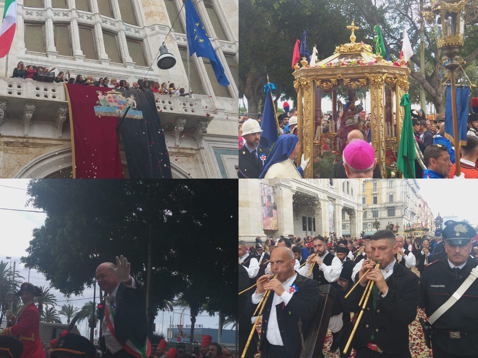 Sant’Efisio scaccia la pioggia, il forte abbraccio con Cagliari e la Sardegna in via Roma (VIDEO)