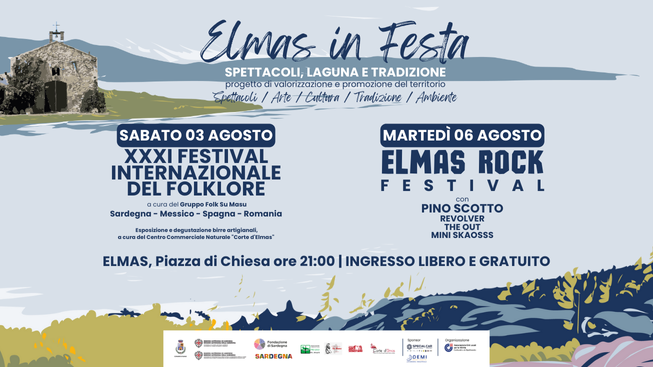 Elmas in Festa: sabato 3 e martedì 6 agosto due serate all’insegna della cultura e della musica d’autore