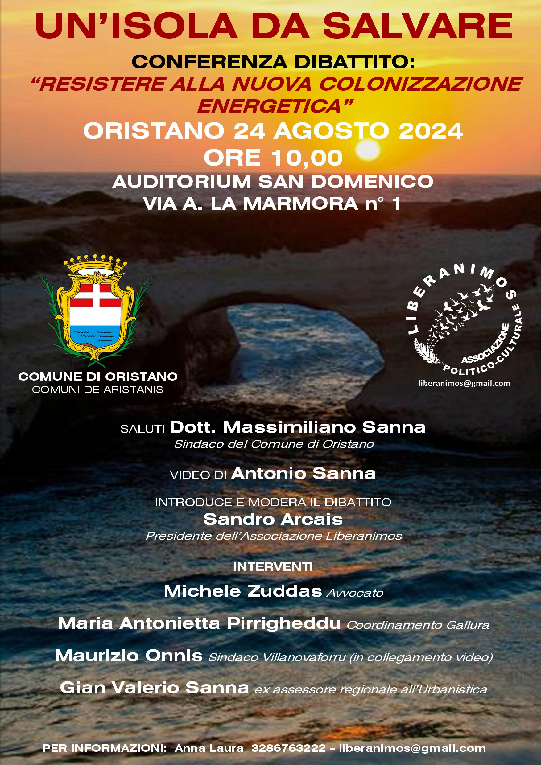 Convegno dibattito: “Un’isola da salvare. Resistere alla nuova colonizzazione energetica”