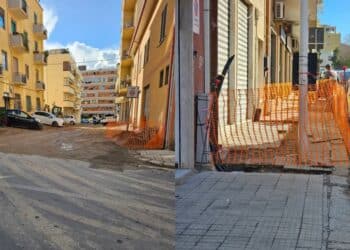 Cagliari, un cantiere aperto in via Delle Doline e via Is Maglias