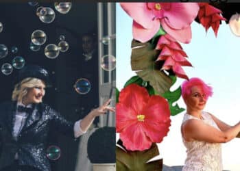 Irina, l’artista delle bolle e dei fiori giganti innamorata della Sardegna