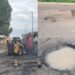 Operai al lavoro a Serramanna, via buche e voragini da 20 strade