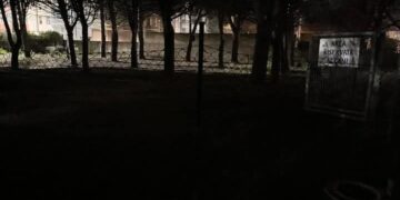 Selargius, area cani al buio e transennata per rischio caduta alberi