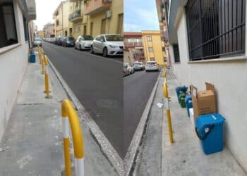 A Selargius dissuasori anche in mezzo ai marciapiedi