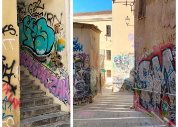 Cagliari, quasi mezza città coperta dalle scritte a spray: “Situazione fuori controllo, i vandali la fanno da padroni”