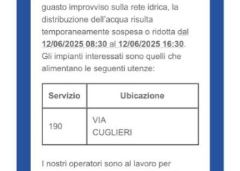 Interruzioni idriche, Abbanoa lancia il nuovo servizio di alert