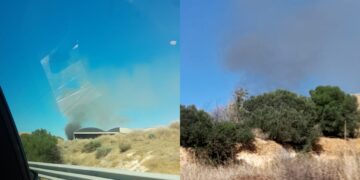 Colonna di fumo in viale Elmas, a fuoco alcuni capannoni abbandonati – VIDEO