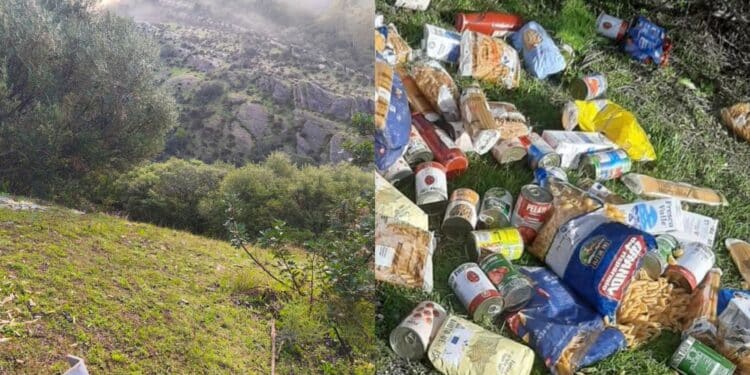 Domusnovas, recuperato il cibo donato dalla Caritas e gettato in campagna: