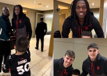 San Gavino, il sogno del piccolo Daniel diventato realtà: l’abbraccio con i giocatori del Milan