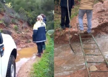 Strada dissestata e l’ambulanza non passa: anziano sofferente preso in spalla dal soccorso alpino a Maracalagonis