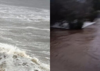 Sardegna, video e foto del mare in burrasca e dei fiumi in piena: scatti e selfie mozzafiato nonostante divieti e ordinanze