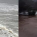 Sardegna, video e foto del mare in burrasca e dei fiumi in piena: scatti e selfie mozzafiato nonostante divieti e ordinanze