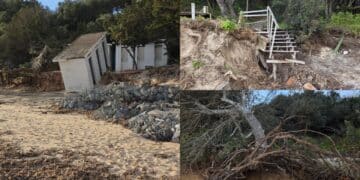 Chioschi distrutti, alberi sradicati e scalette divelte: la furia di Harry non risparmia Santa Margherita di Pula