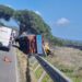 Le raffiche di maestrale ribaltano un camion, paura sulla statale 128 fra Cagliari e Senorbì