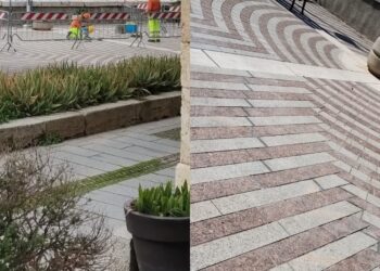Cagliari, via le erbacce dalle crepe nel bastione di Santa Croce