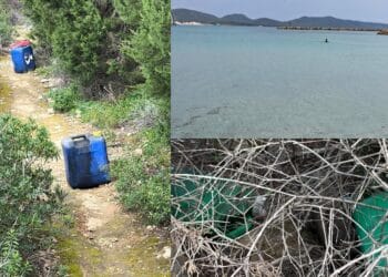Discarica abusiva tra la vegetazione di Porto Pino: trovati bidoni contenenti olio esausto