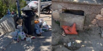 Calamosca, i cestini sono inadeguati e i rifiuti vengono abbandonati a terra