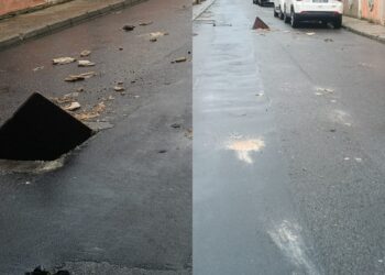 Sestu, strada inondata di liquami maleodoranti: sono bastati appena 15 minuti di pioggia per provocare il caos