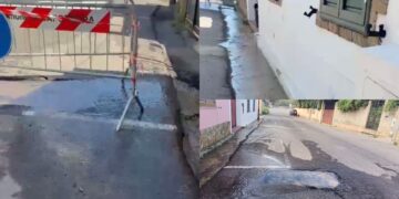 Capoterra, strade allagate e ingenti quantità d’acqua sprecata: è allarme