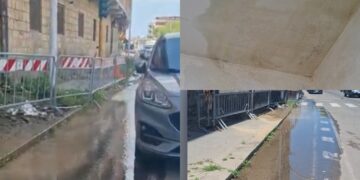 Cagliari, un fiume d’acqua potabile sgorga da settimane in via Flavio Gioia: “Serve un intervento risolutivo” -VIDEO