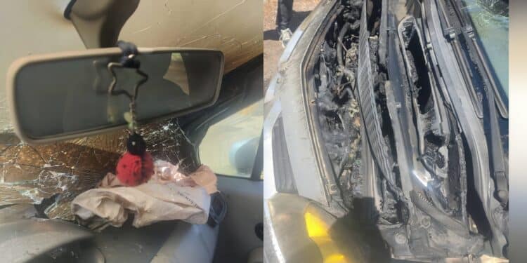 Carbonia, l’auto prende fuoco durante la marcia: donna soccorsa dai residenti