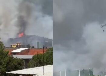 Inferno di fuoco nel Sulcis Iglesiente, tra Domusnovas e Carbonia due grossi incendi stanno devastando il territorio