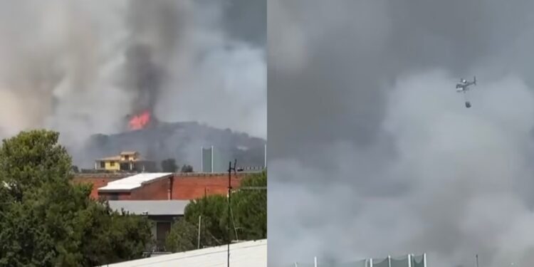 Inferno di fuoco nel Sulcis Iglesiente, tra Domusnovas e Carbonia due grossi incendi stanno devastando il territorio