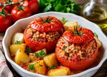 La cultura nel piatto: pomodori ripieni di riso, leggeri e freschi