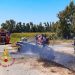 Arborea, auto esce di strada e prende fuoco: illeso il conducente