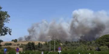 Le fiamme devastano l’hinterland cagliaritano: chiusa anche la metro, servizio sospeso sulla tratta San Gottardo – Settimo