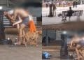 Il degrado in Piazza del Carmine: barba, capelli e doccia anche durante gli spettacoli