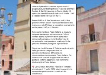Teulada, ufficio postale ancora chiuso: “Disagi inaccettabili, serve subito una soluzione”
