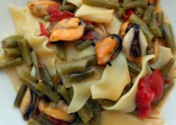 La cultura nel piatto, pasta d’estate con fagiolini e cozze