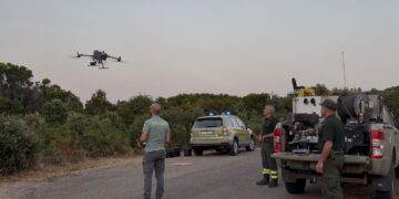 Incendio di Morgongiori, la Forestale in campo anche con i droni